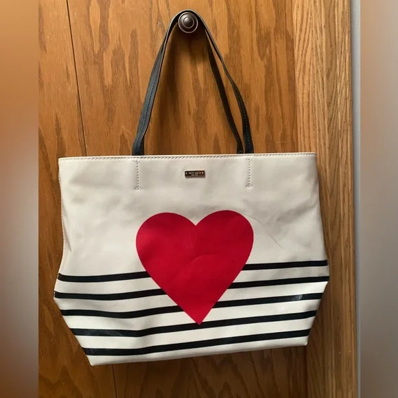 kate spade Bags Heart Kate Spade Yours Truly Stripe Zipper - Main Image